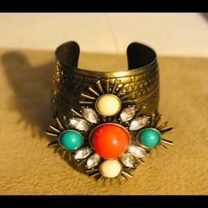 Brass Cuff Bracelet Handmade One of a Kind